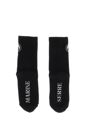 MOON LOGO KNIT ANKLE SOCKS / BLK