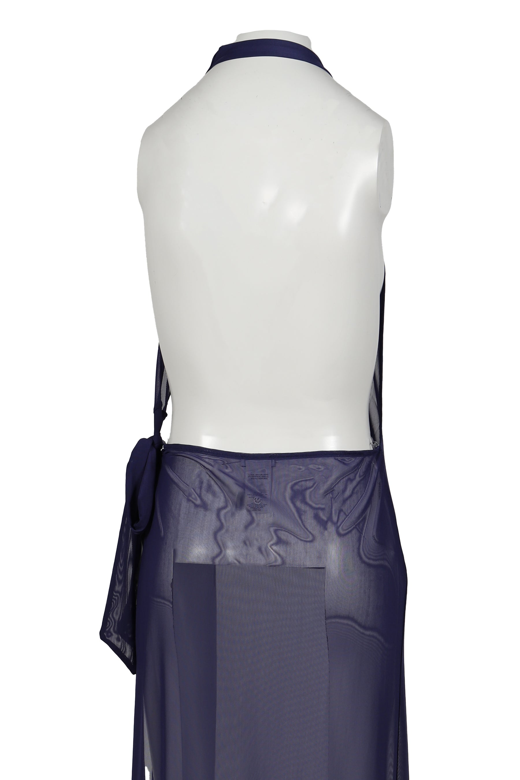 HALTERNECK MESH MAXI DRESS / PUR 