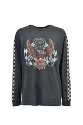 FR EAGLE CHECKER FLAG / BC - LS TEE / BLK 