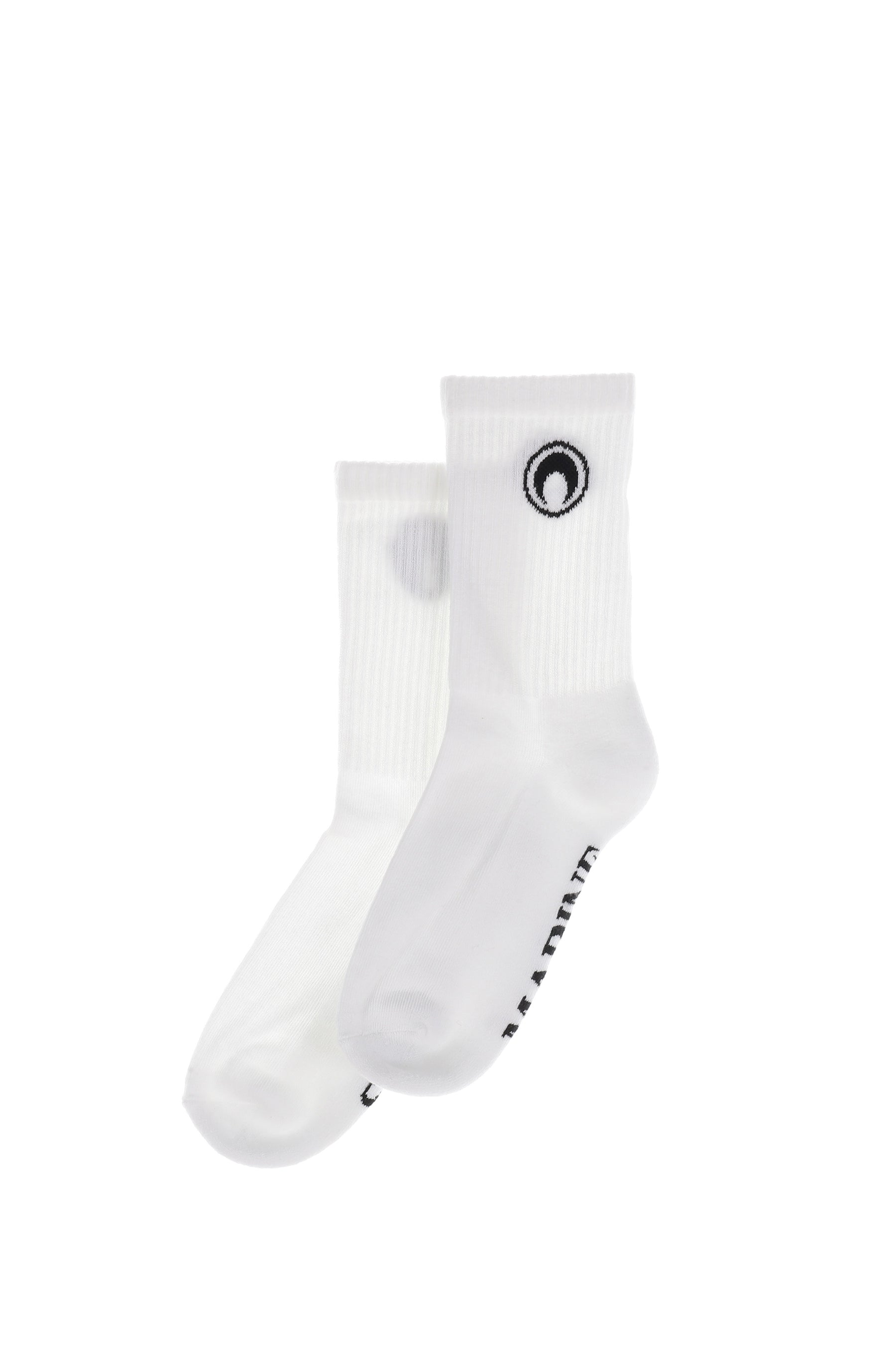 MOON LOGO KNIT ANKLE SOCKS / WHT