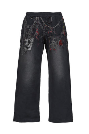 EMBROIDERED CHAIN SWEATPANTS / GRY