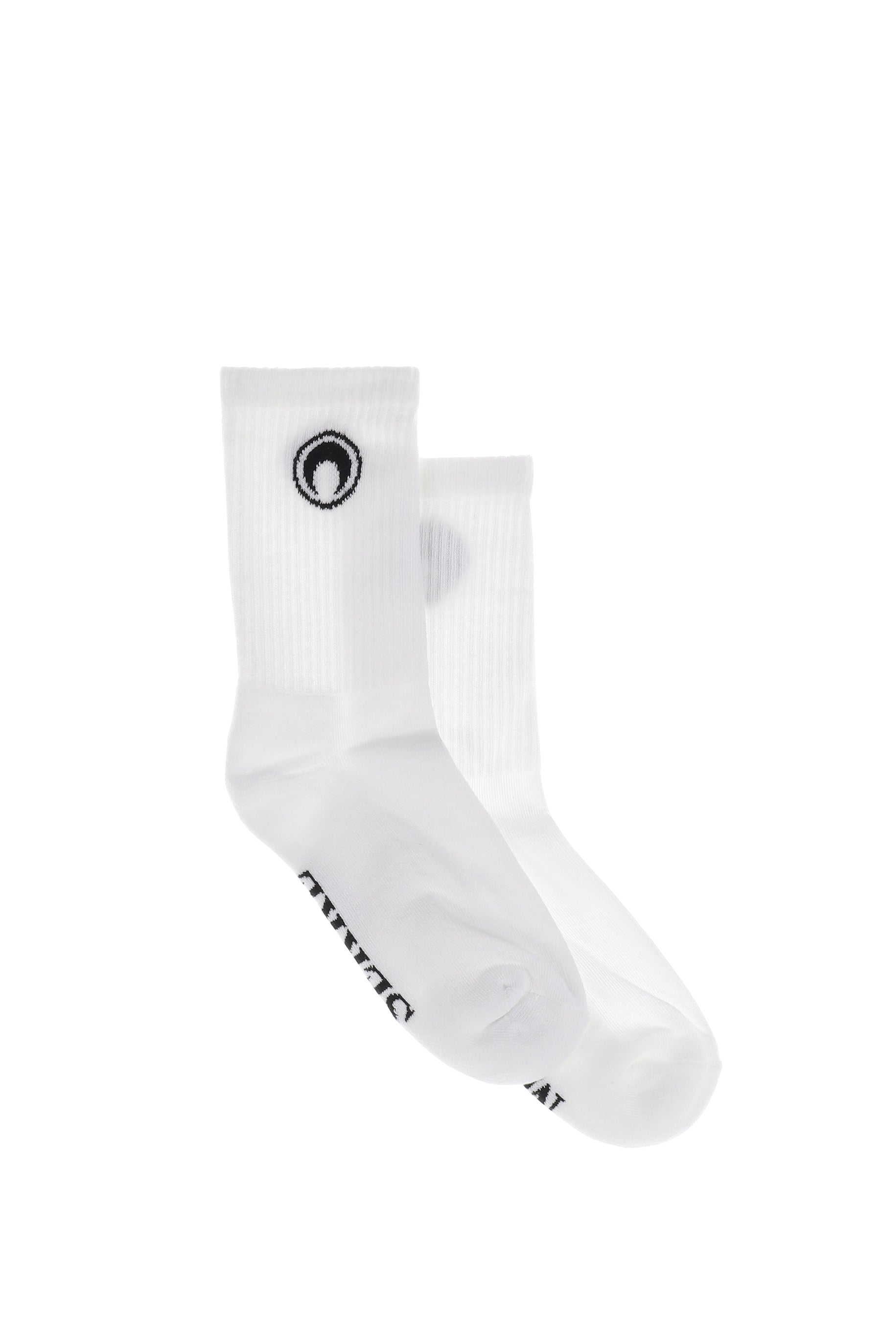 MOON LOGO KNIT ANKLE SOCKS / WHT