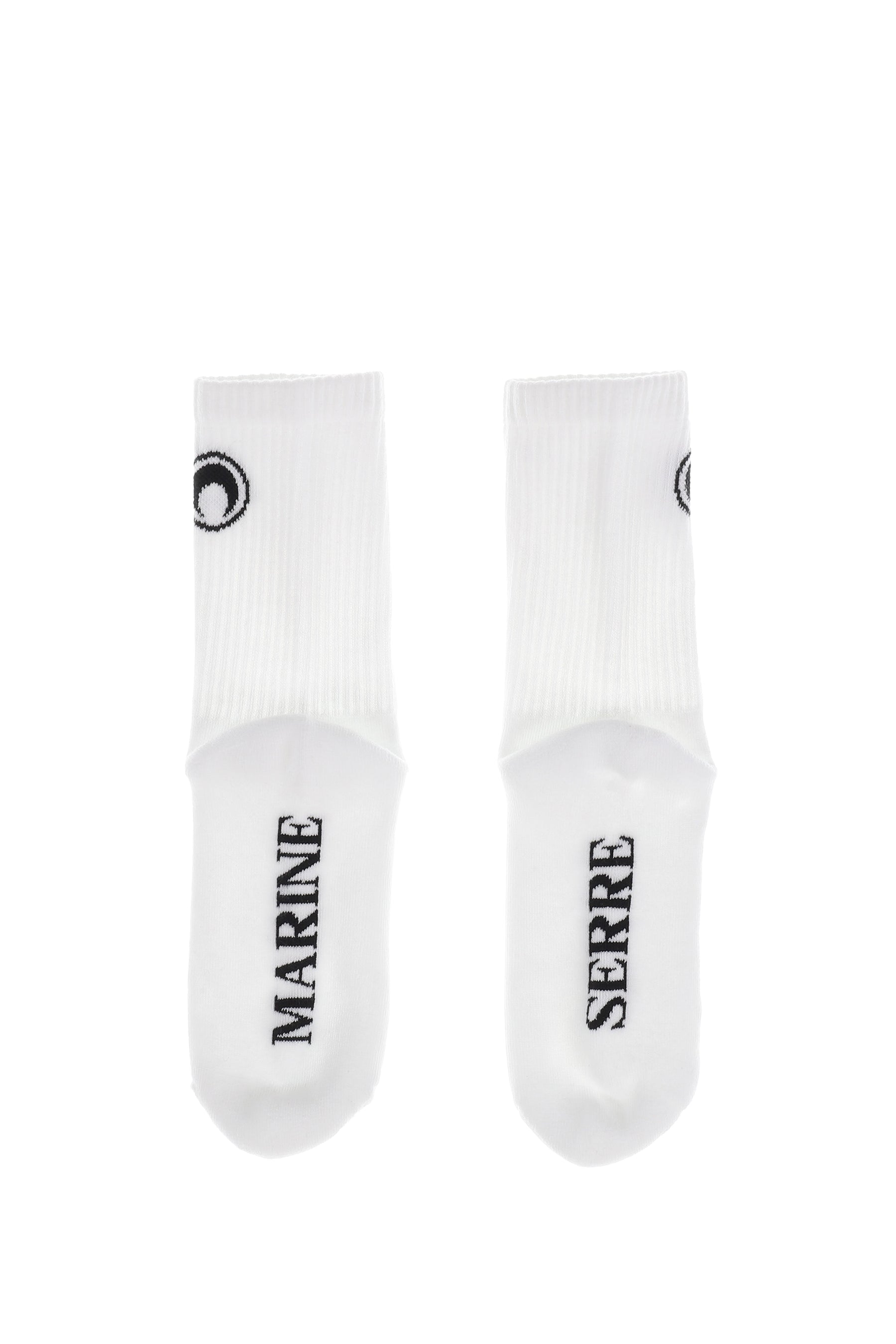 MOON LOGO KNIT ANKLE SOCKS / WHT