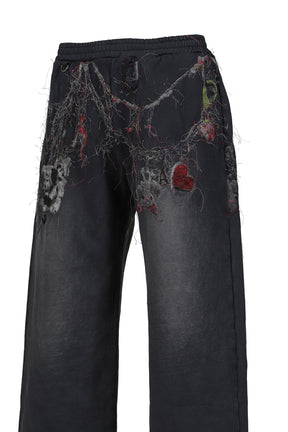 EMBROIDERED CHAIN SWEATPANTS / GRY