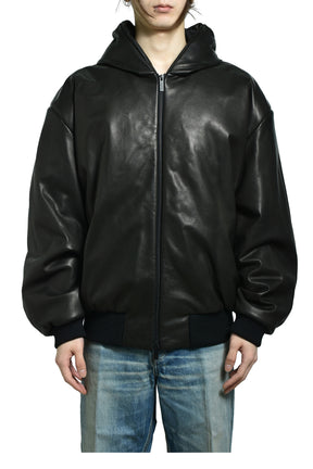 HOODED BOMBER JACKET / BLACK