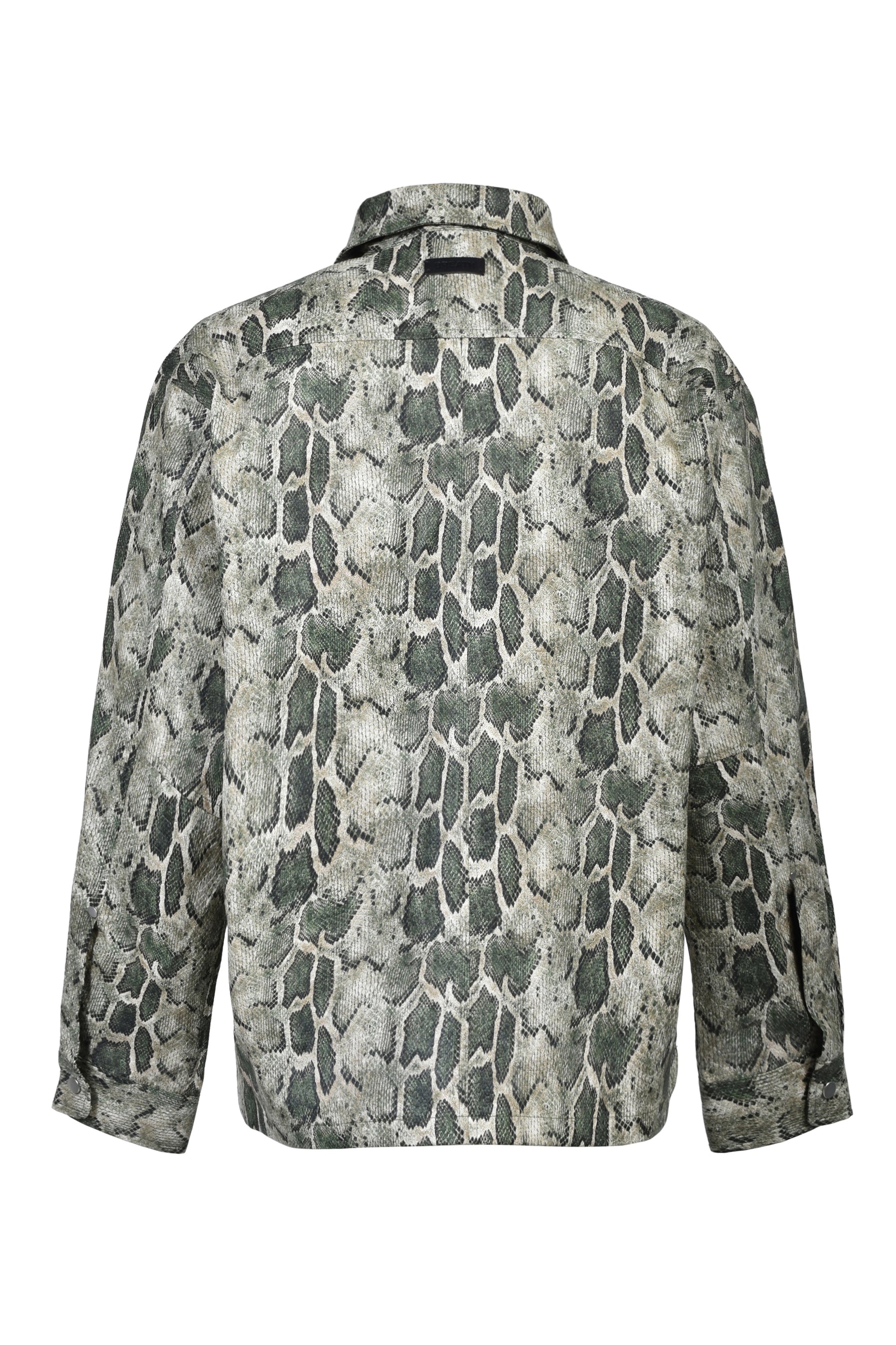 NEW RICH FAUX LEATHER SHIRT / GRN PYTHON