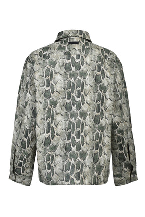 NEW RICH FAUX LEATHER SHIRT / GRN PYTHON
