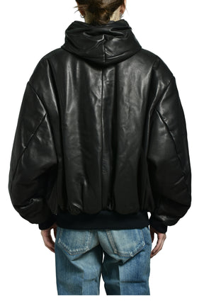 HOODED BOMBER JACKET / BLACK