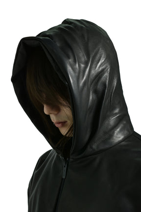 HOODED BOMBER JACKET / BLACK