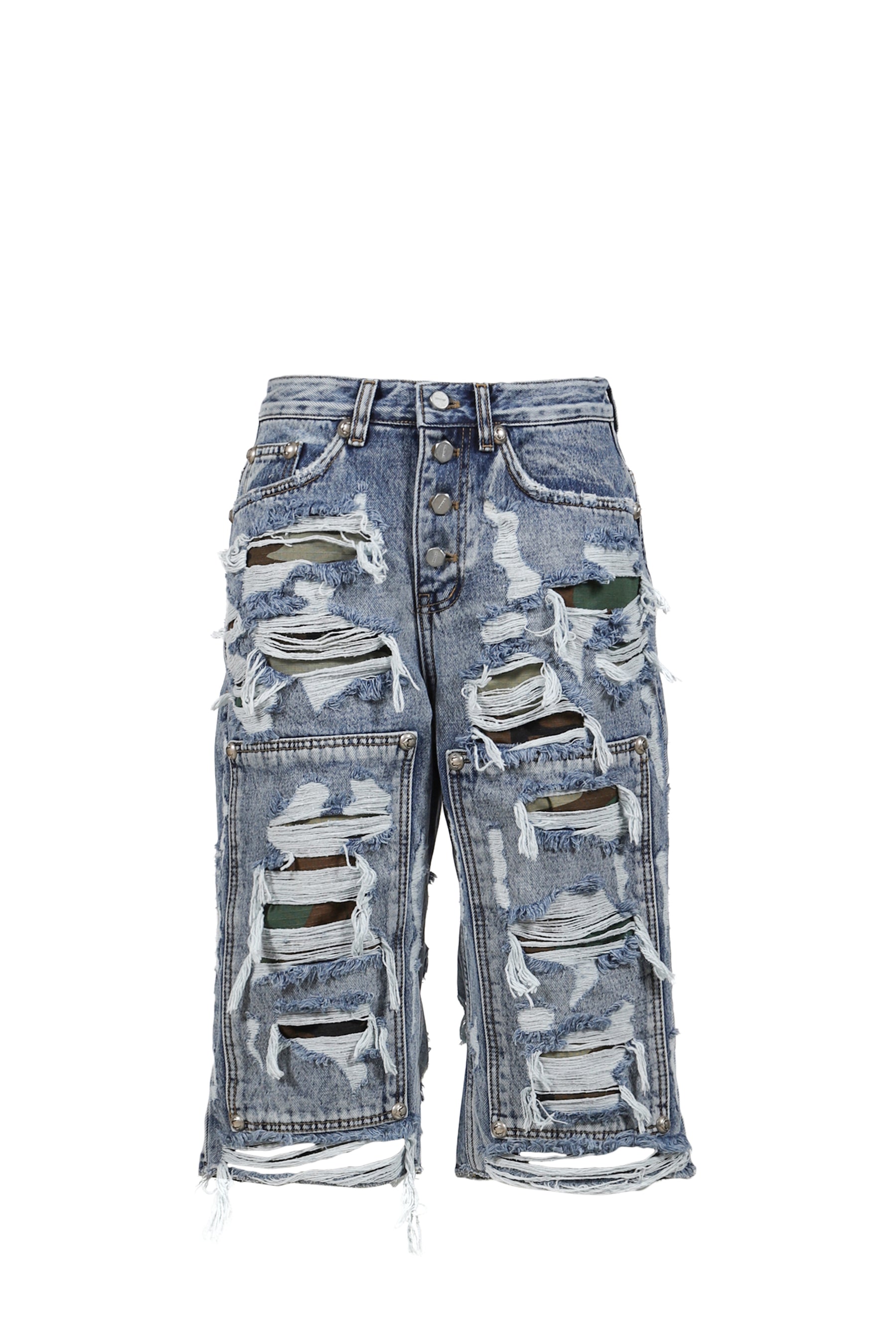 HELL CAMO DENIM SHORTS / BLU