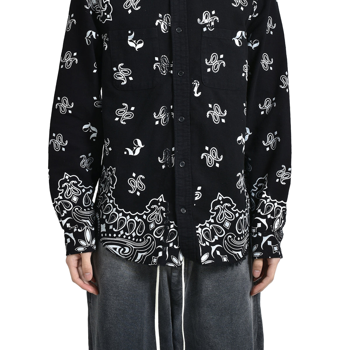 JUN/NAKAYAMA ジュン ナカヤマ SS25 PAISLEY SHIRTS / BLK - NUBIAN