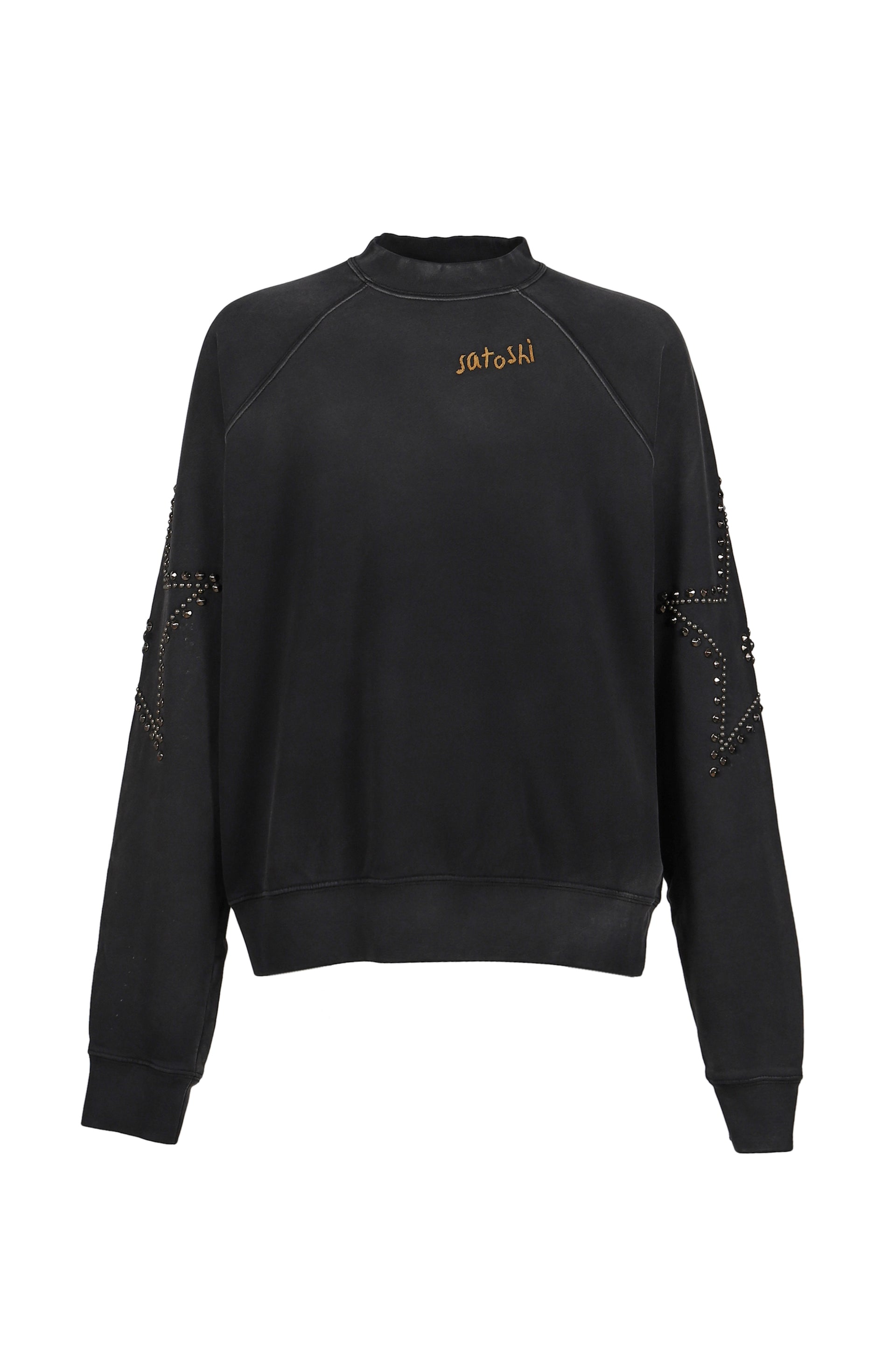 STAR STUDDED CREWNECK / BLK