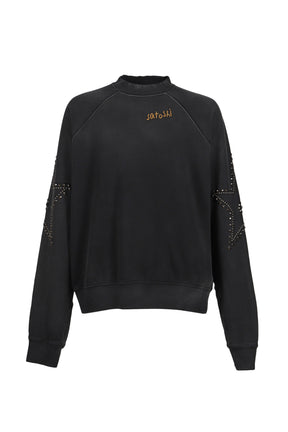 STAR STUDDED CREWNECK / BLACK 