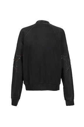 STAR STUDDED CREWNECK / BLACK 