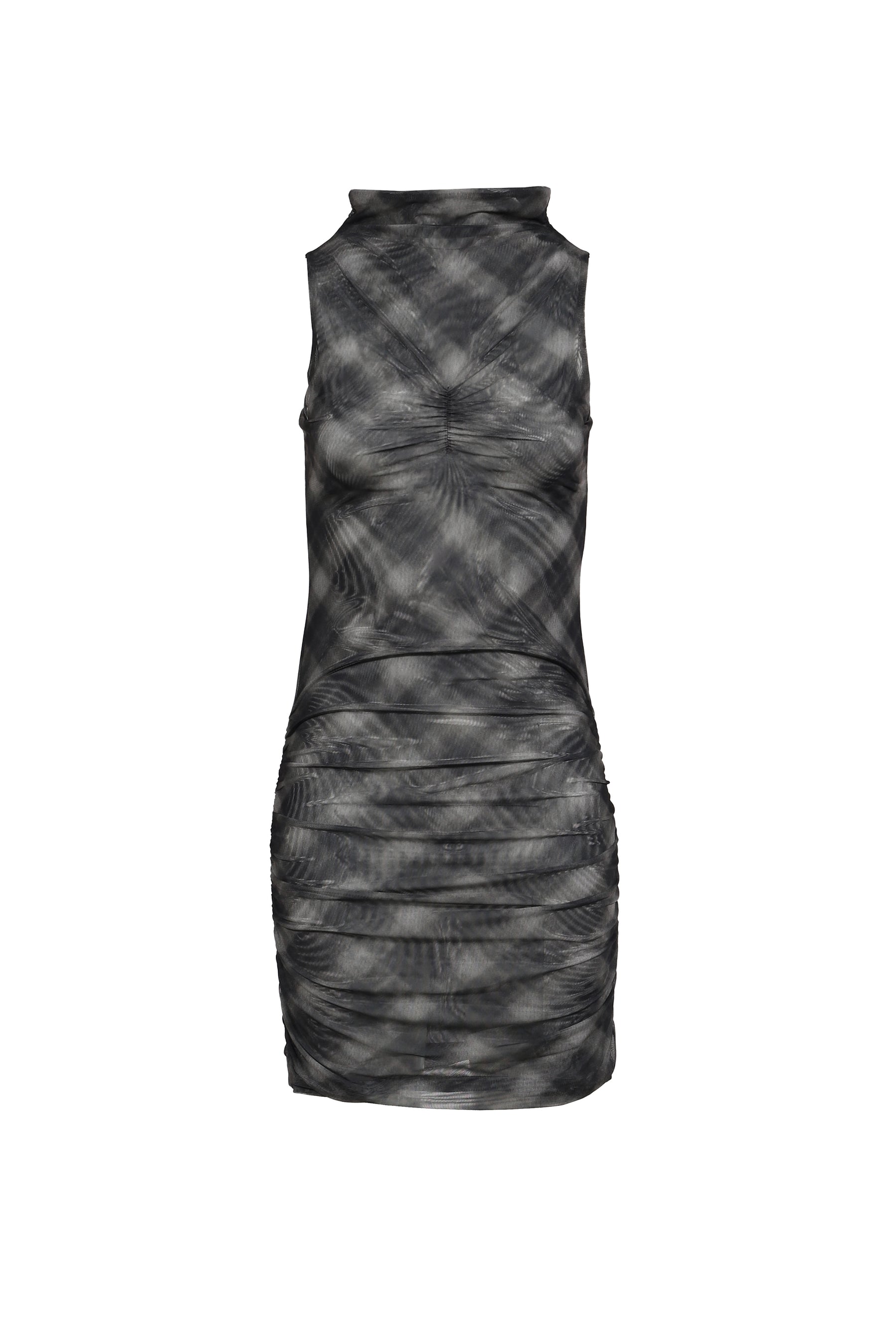 HALF NECK MINI DRESS / CHECK