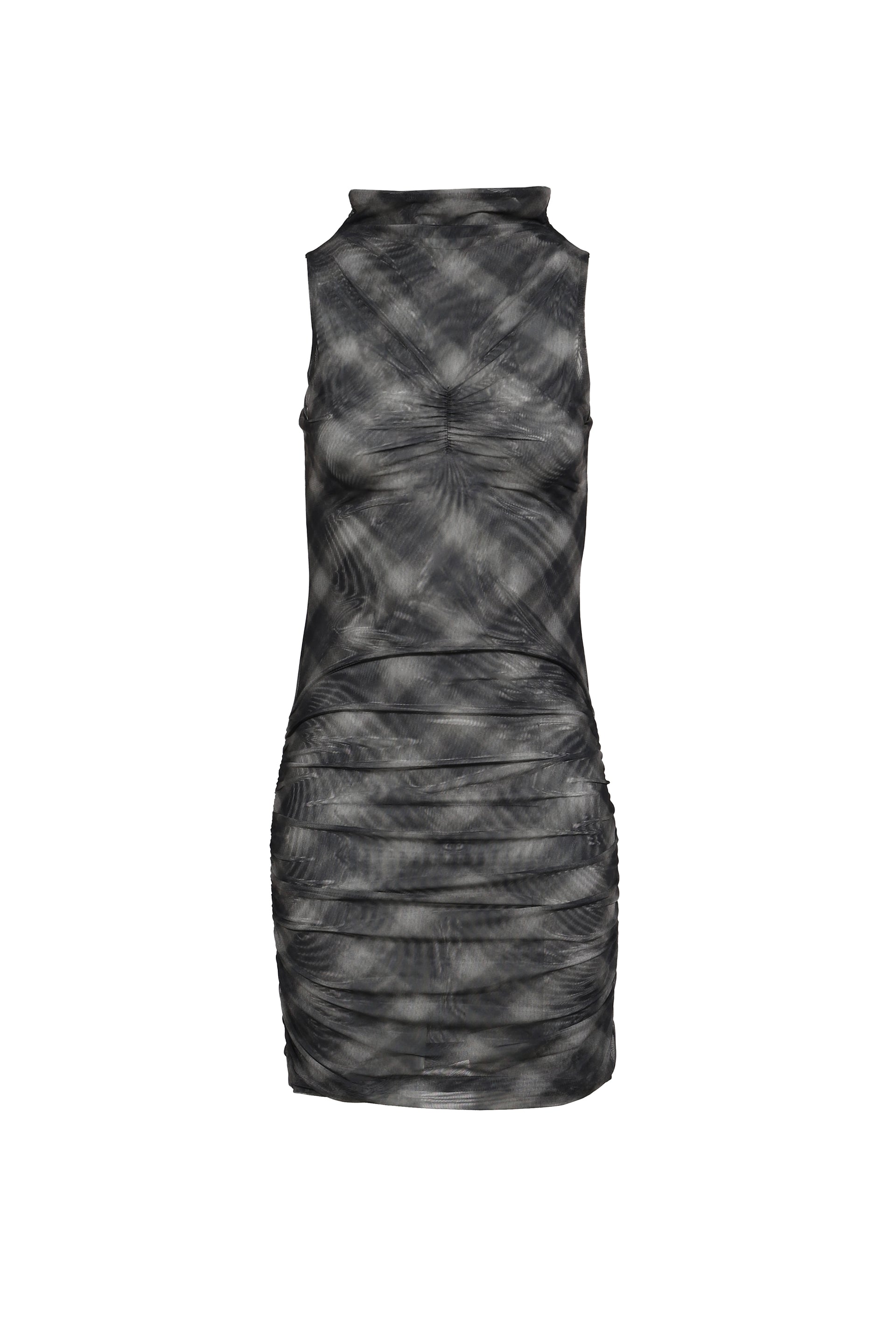 HALF NECK MINI DRESS / CHECK