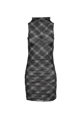 HALF NECK MINI DRESS / CHECK