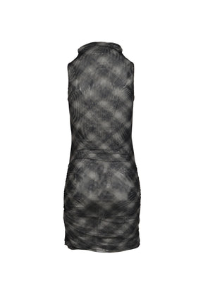 HALF NECK MINI DRESS / CHECK