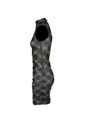 HALF NECK MINI DRESS / CHECK