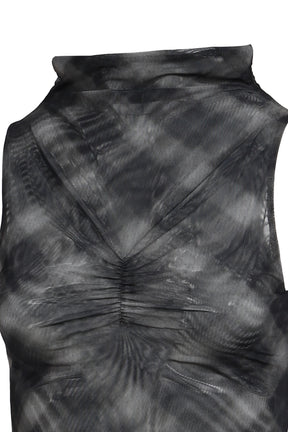 HALF NECK MINI DRESS / CHECK