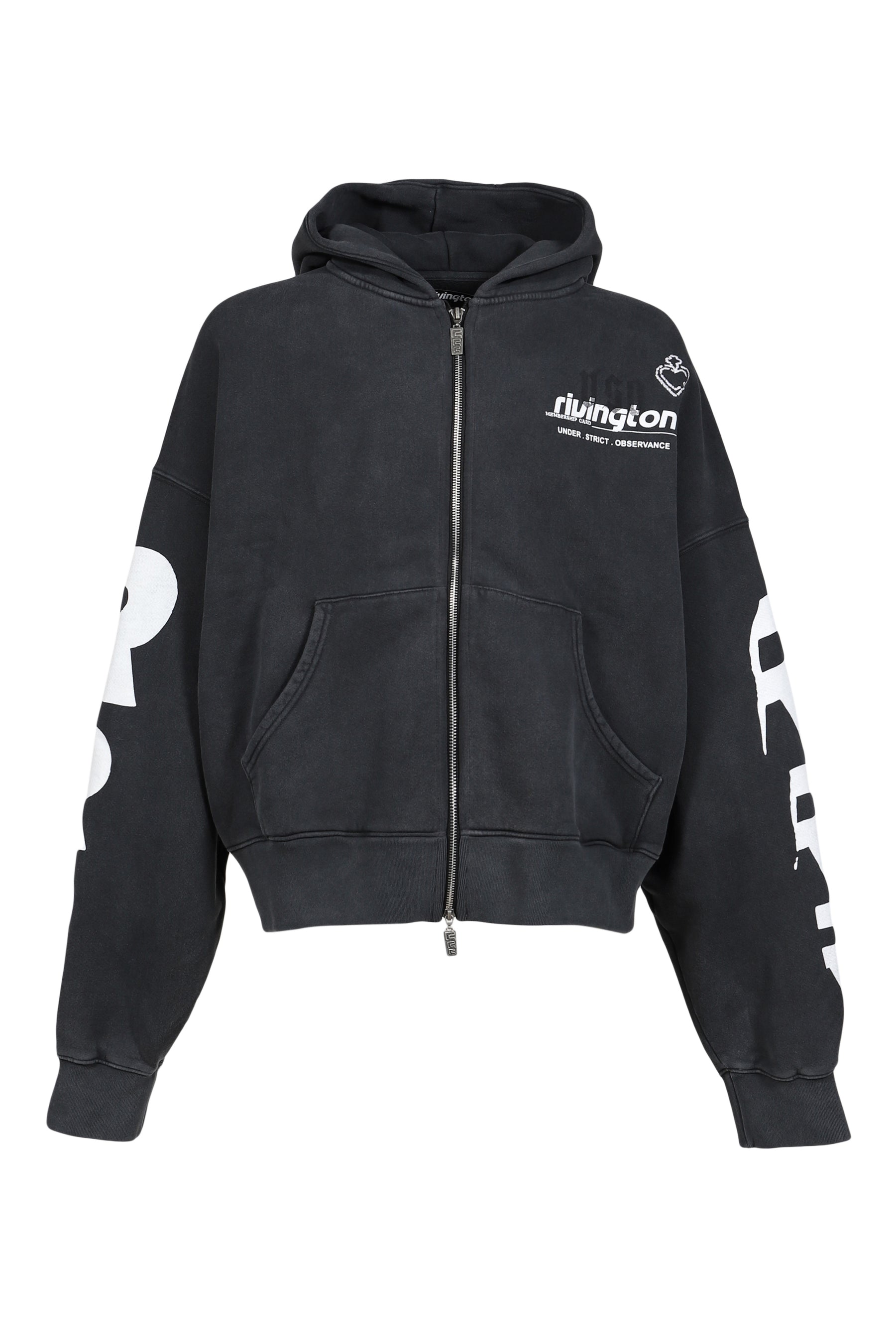 RRR123 アールアールアール SS26 MEMBERSHIP USO ZIP HOODIE / BLK