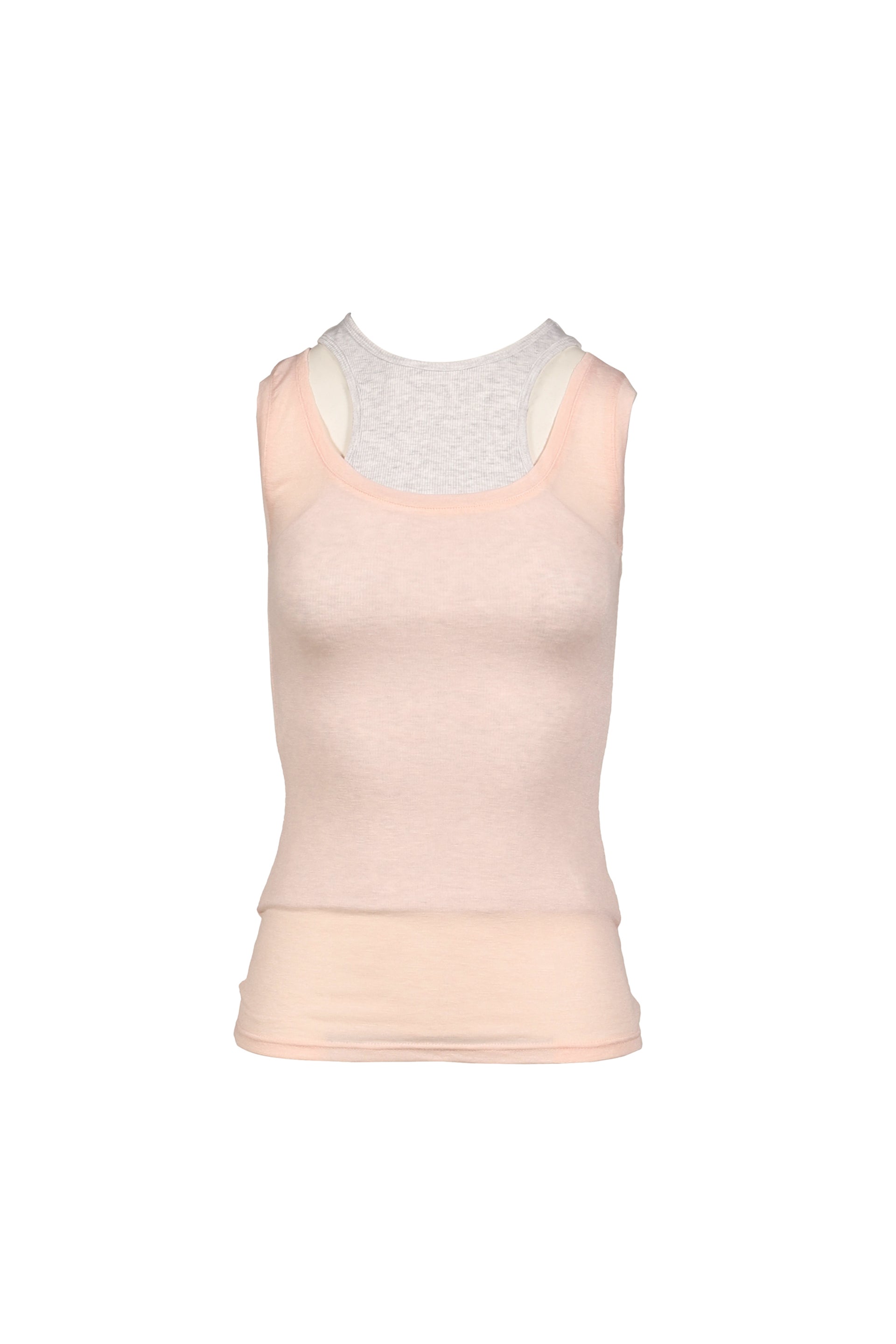 SOFT LAYERED SCOOP TOP / PNK