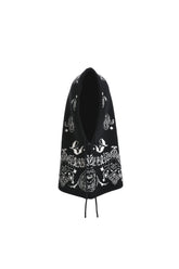 PAISLEY KNIT HOOD BALACLAVA / BLK WHT