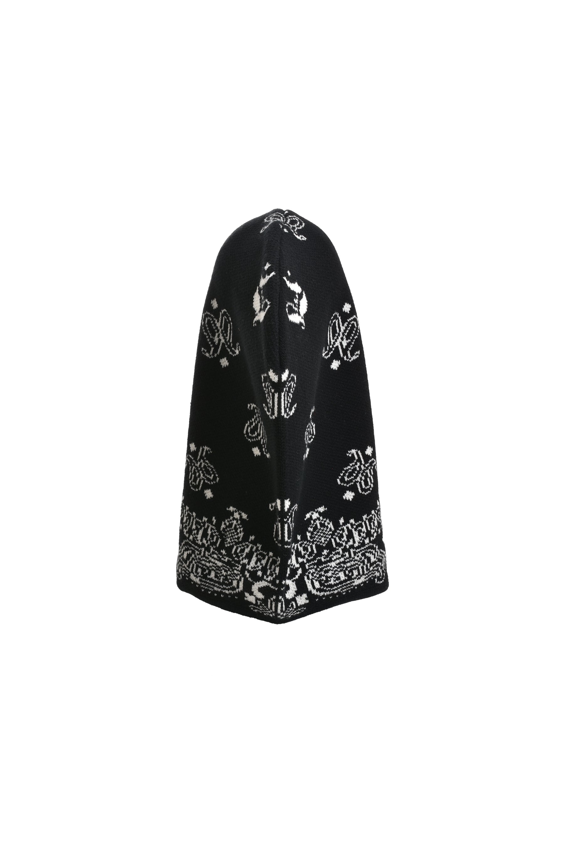 PAISLEY KNIT HOOD BALACLAVA / BLK WHT