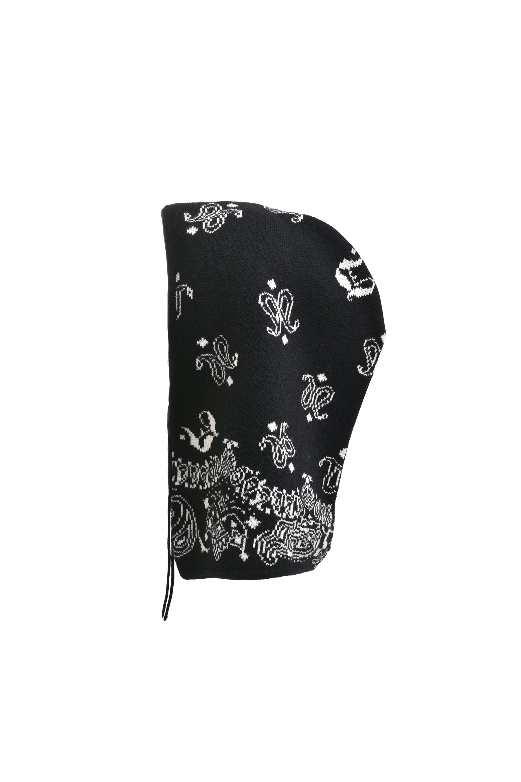 PAISLEY KNIT HOOD BALACLAVA / BLK WHT