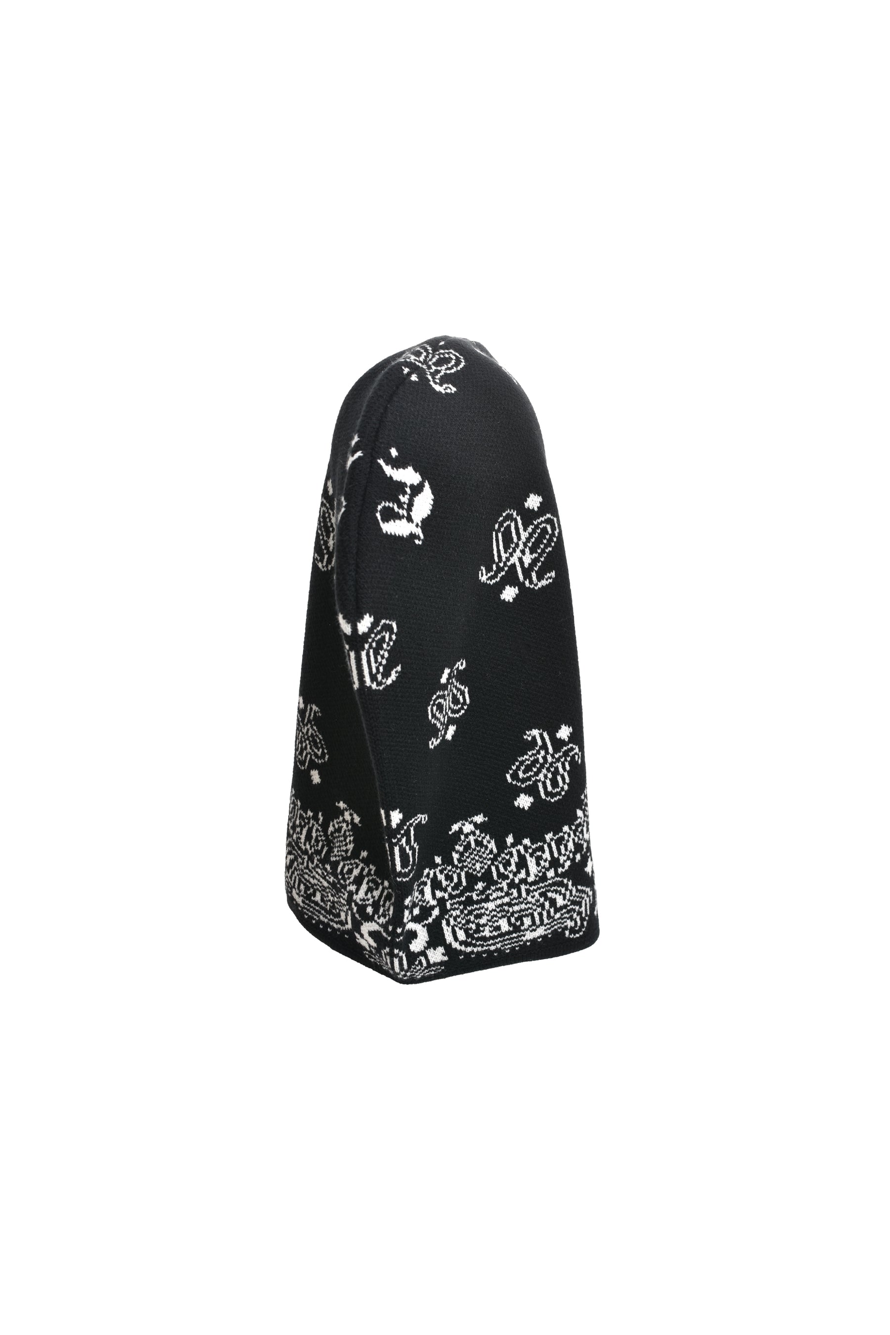 PAISLEY KNIT HOOD BALACLAVA / BLK WHT