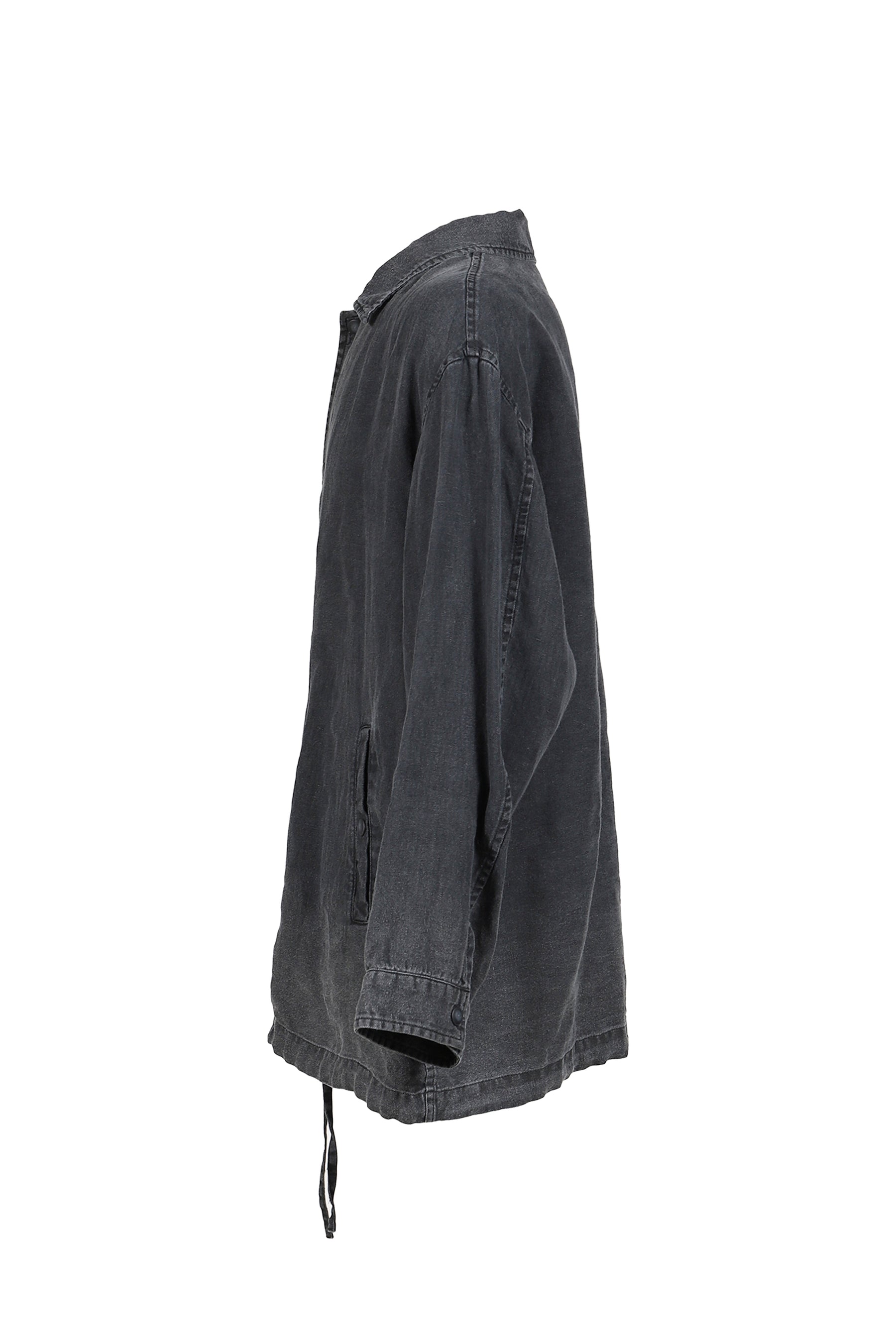 BLACK LINEN COACH JACKET / BLK