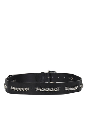 CHAIN ​​LEATHER BELT / BLACK
