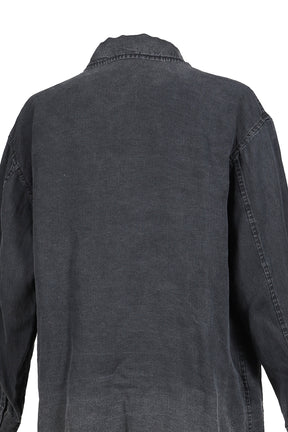 BLACK LINEN COACH JACKET / BLK