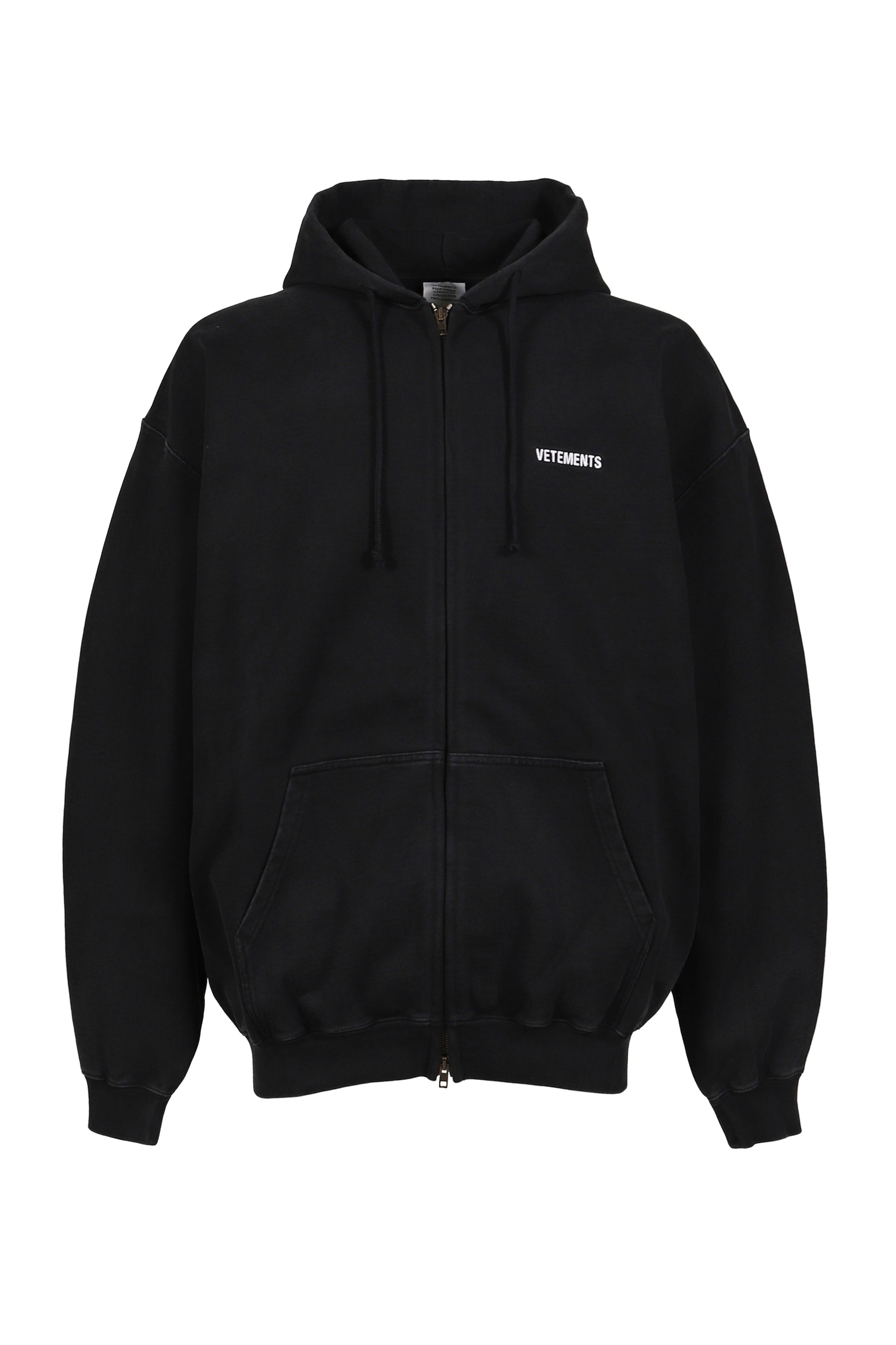 ICONIC LOGO ZIP-UP HOODIE / BLK
