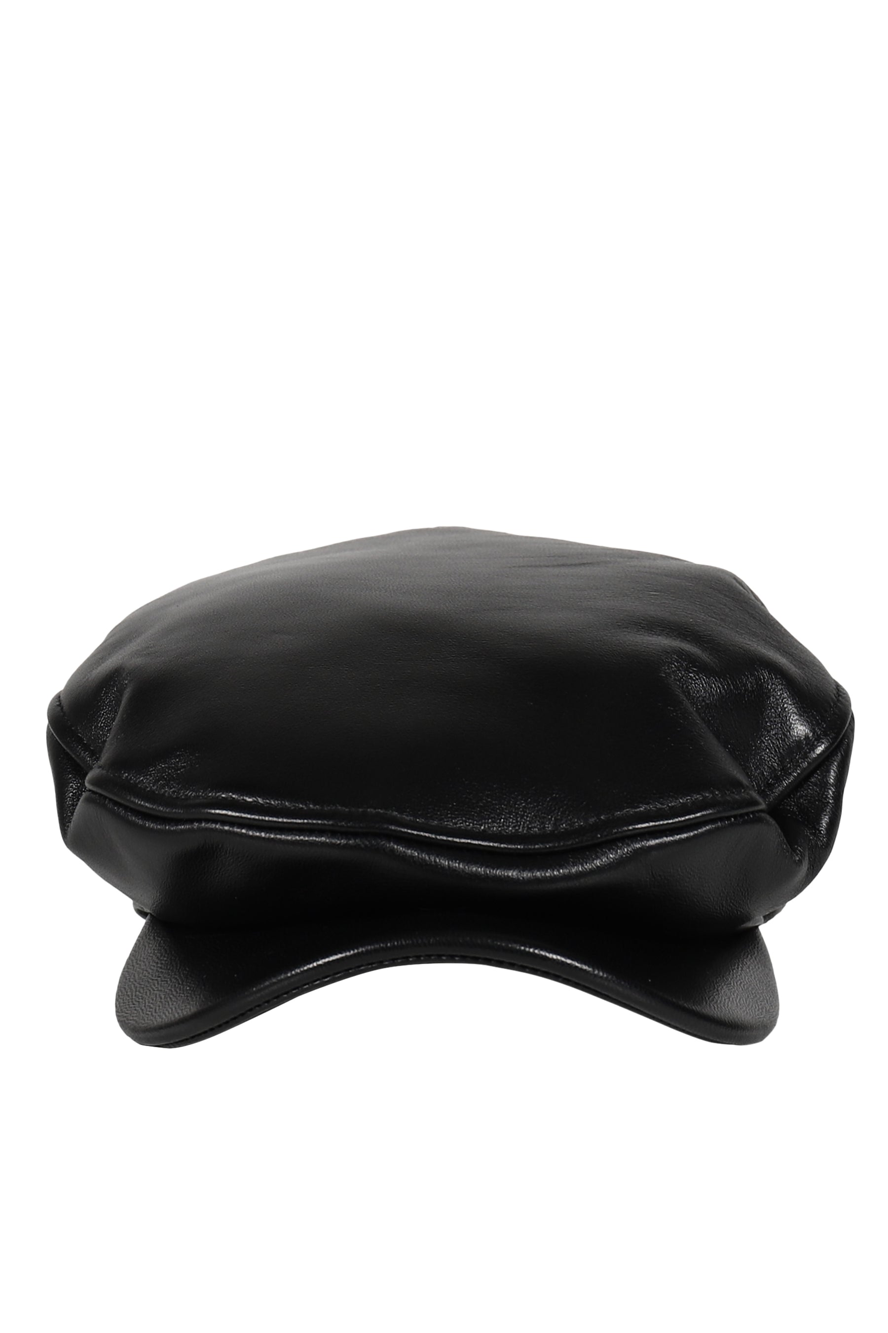 NEWSBOY CAP LEATHER / BLK