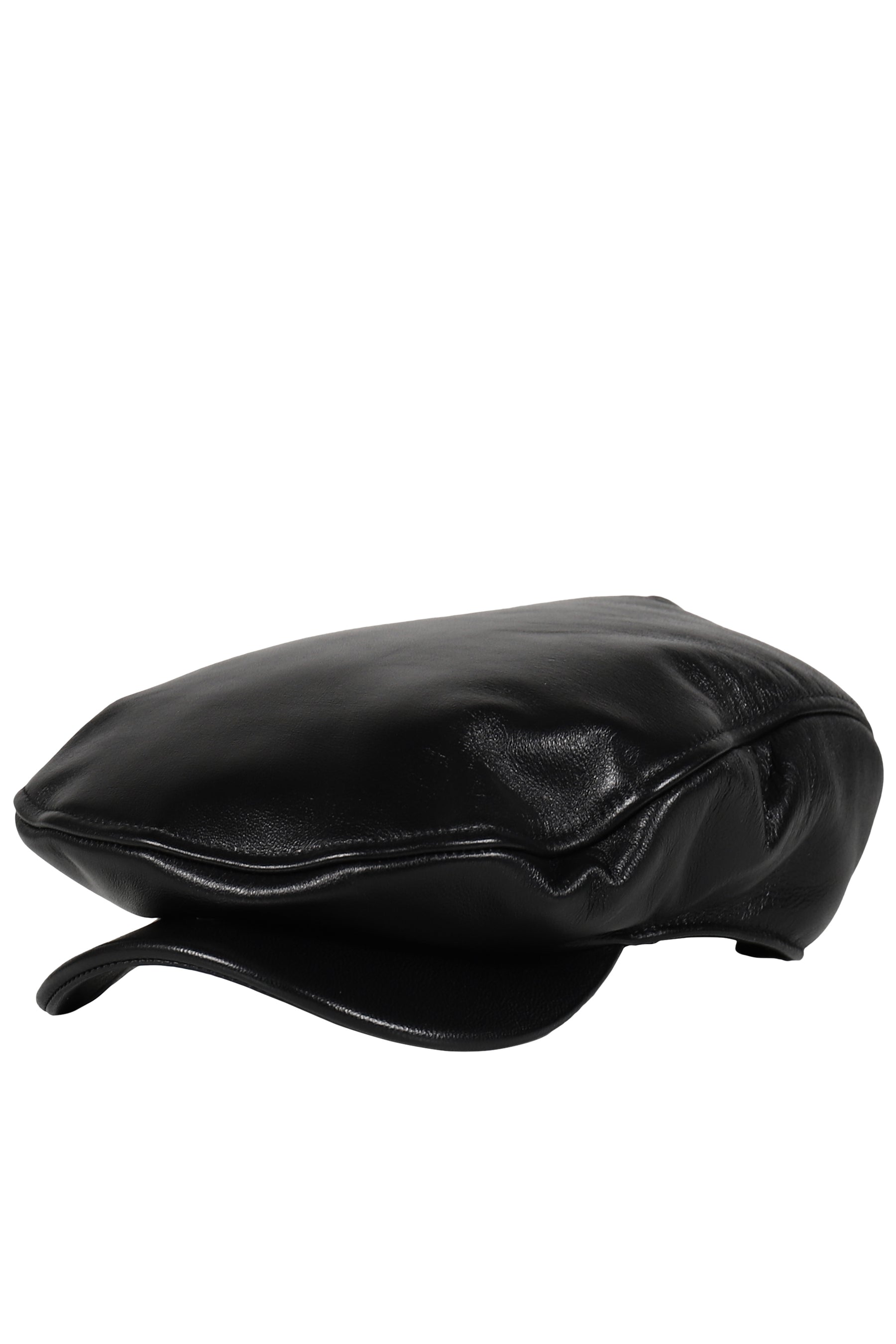 NEWSBOY CAP LEATHER / BLK