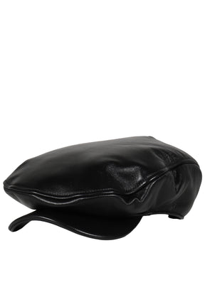 NEWSBOY CAP LEATHER / BLK