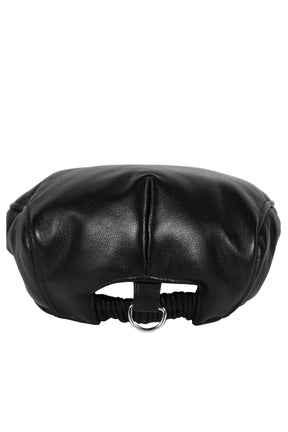 NEWSBOY CAP LEATHER / BLK