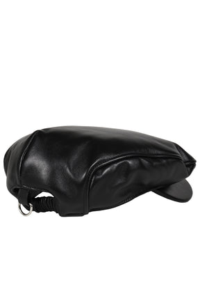 NEWSBOY CAP LEATHER / BLK