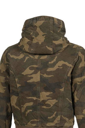WASHED CAMO HOODED JACKET / CAMO