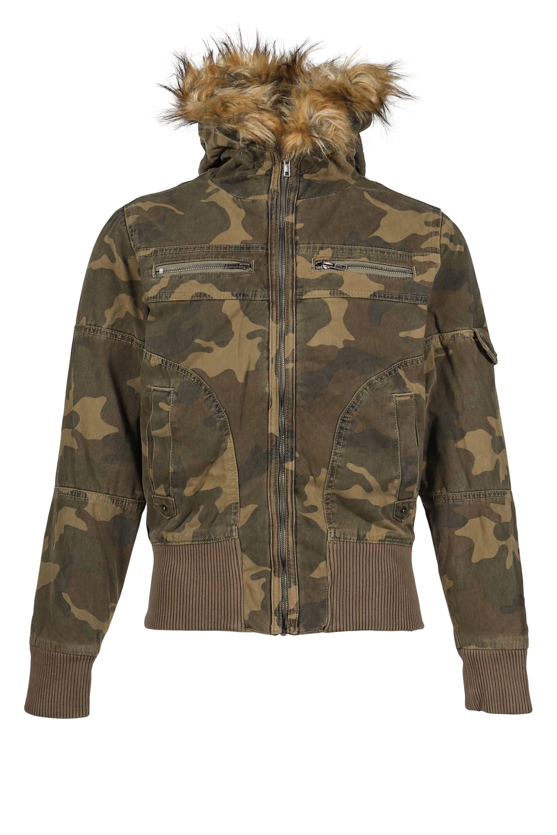WASHED CAMO HOODED JACKET / CAMO