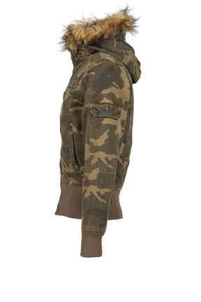 WASHED CAMO HOODED JACKET / CAMO