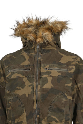 WASHED CAMO HOODED JACKET / CAMO