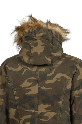 WASHED CAMO HOODED JACKET / CAMO