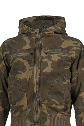WASHED CAMO HOODED JACKET / CAMO