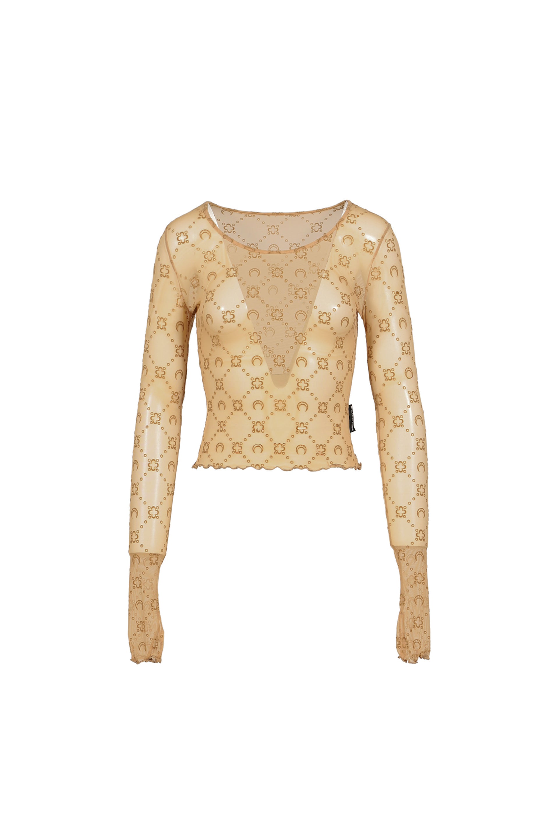 MOONOGRAM MESH FLOCK SECOND SKIN CROPPED /  CAMEL
