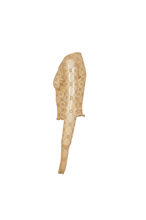 MOONOGRAM MESH FLOCK SECOND SKIN CROPPED /  CAMEL