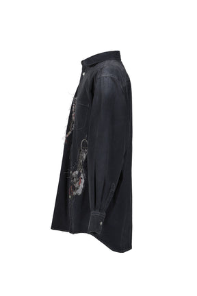 EMBROIDERED CHAIN SHIRT / GRY