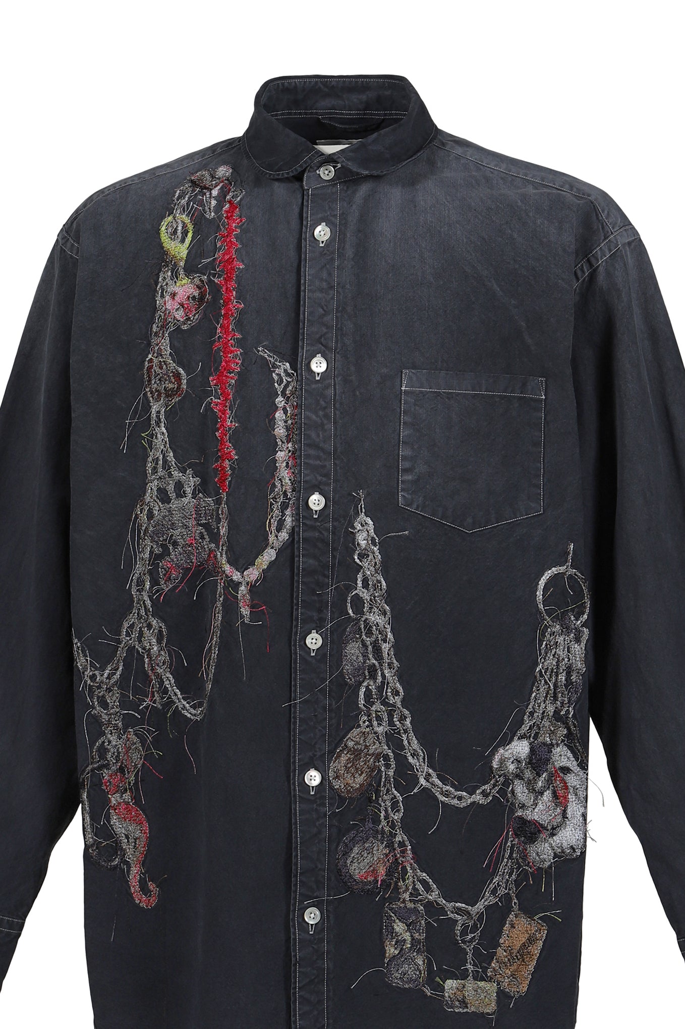EMBROIDERED CHAIN SHIRT / GRY