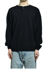 HENLEY SWEATER / BLK